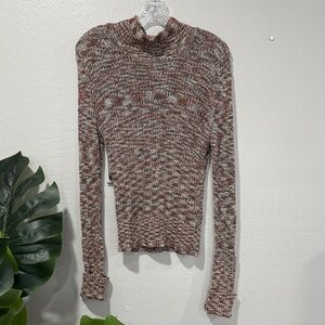 Free People open Knit mock neck Spacedye Sweater